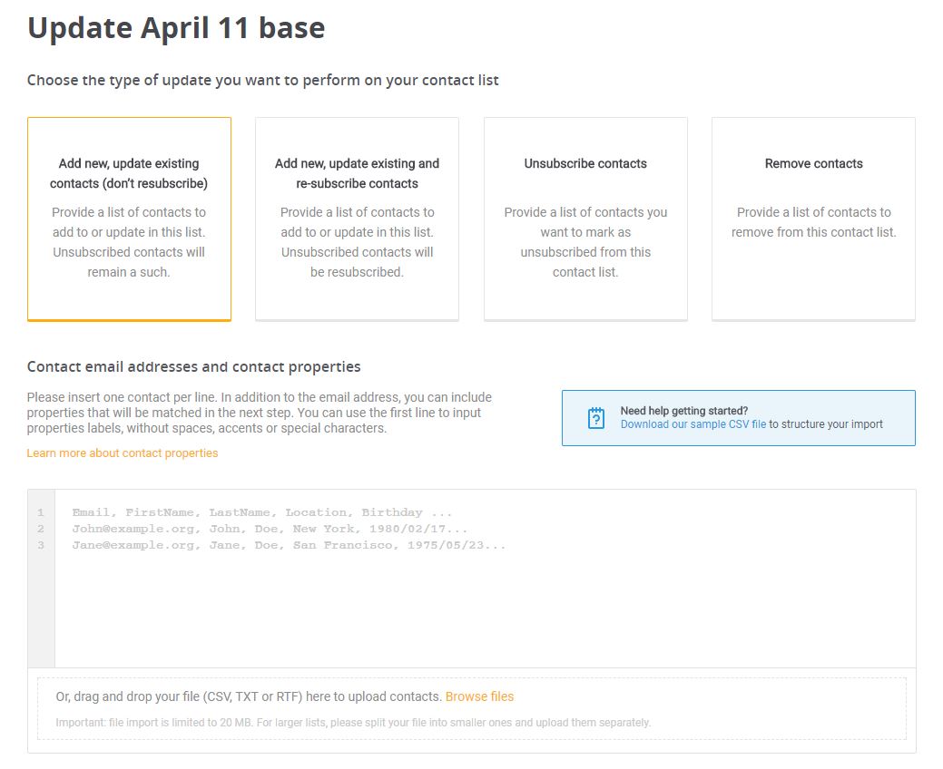 cleaning up email marketing list