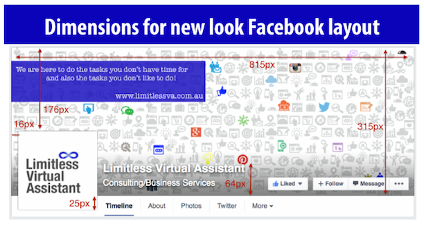 Facebook new layout dimensions