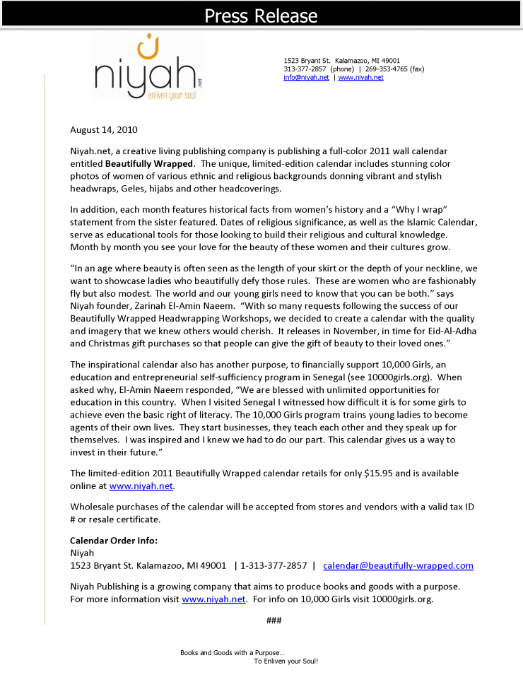 Press release example