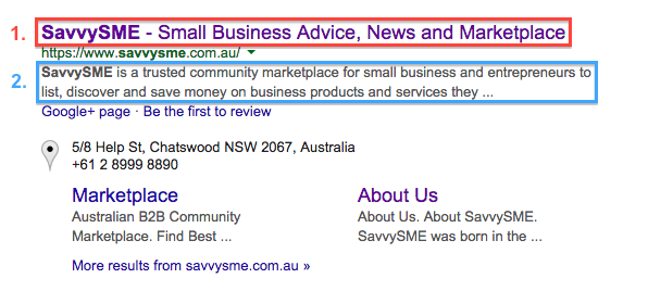 Savvy SME Google Listing